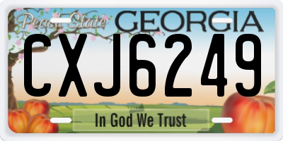 GA license plate CXJ6249