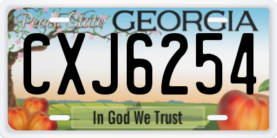 GA license plate CXJ6254