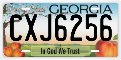 GA license plate CXJ6256