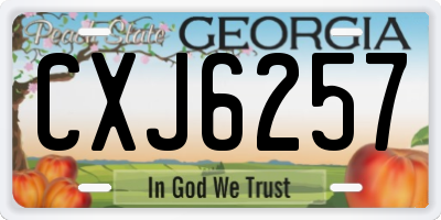 GA license plate CXJ6257