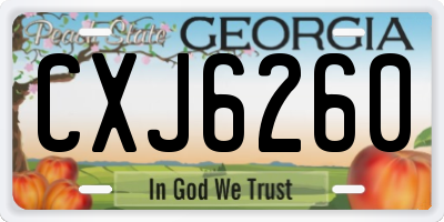 GA license plate CXJ6260