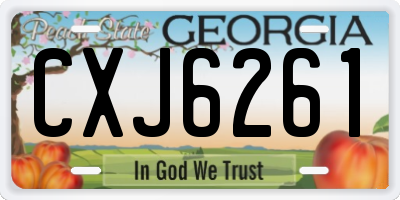 GA license plate CXJ6261