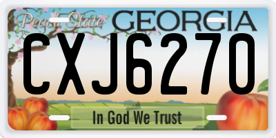 GA license plate CXJ6270