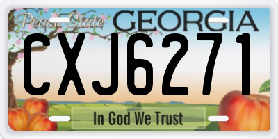 GA license plate CXJ6271