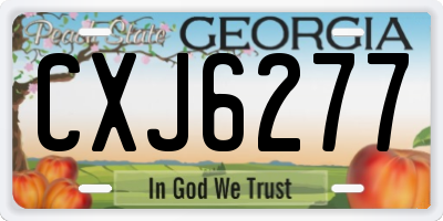 GA license plate CXJ6277