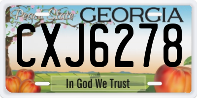 GA license plate CXJ6278