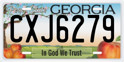 GA license plate CXJ6279