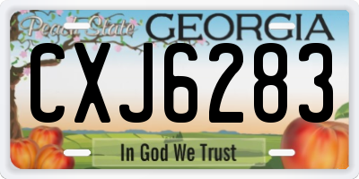 GA license plate CXJ6283