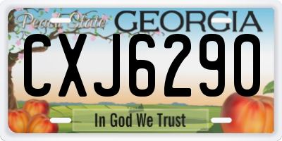 GA license plate CXJ6290