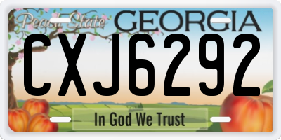 GA license plate CXJ6292