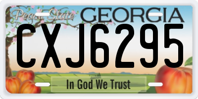 GA license plate CXJ6295