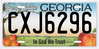 GA license plate CXJ6296