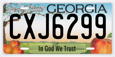 GA license plate CXJ6299