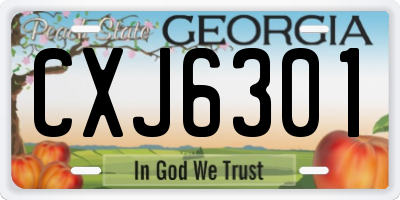 GA license plate CXJ6301