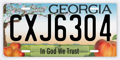 GA license plate CXJ6304