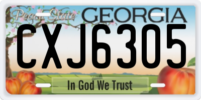 GA license plate CXJ6305