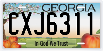 GA license plate CXJ6311