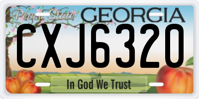 GA license plate CXJ6320
