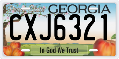 GA license plate CXJ6321