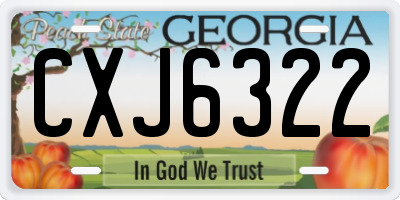 GA license plate CXJ6322