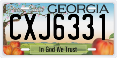 GA license plate CXJ6331