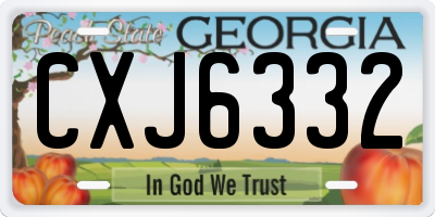 GA license plate CXJ6332