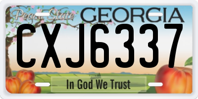 GA license plate CXJ6337