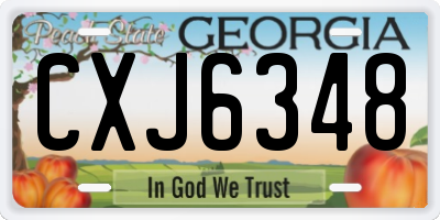 GA license plate CXJ6348