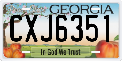 GA license plate CXJ6351