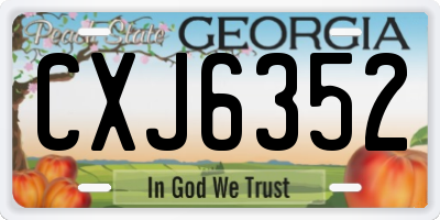 GA license plate CXJ6352
