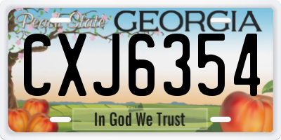 GA license plate CXJ6354