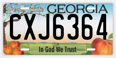 GA license plate CXJ6364