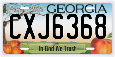 GA license plate CXJ6368