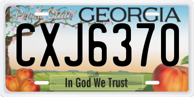 GA license plate CXJ6370
