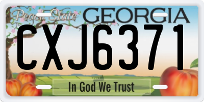 GA license plate CXJ6371