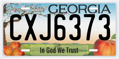 GA license plate CXJ6373