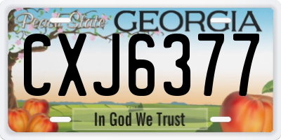 GA license plate CXJ6377