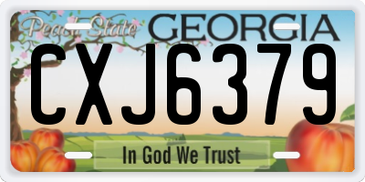 GA license plate CXJ6379