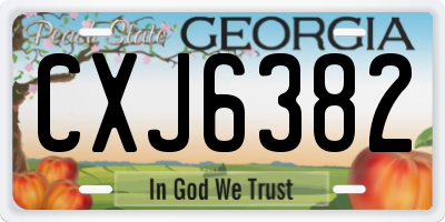 GA license plate CXJ6382