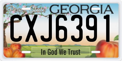GA license plate CXJ6391