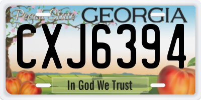 GA license plate CXJ6394