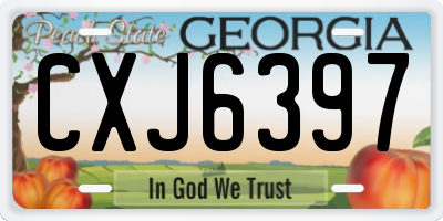 GA license plate CXJ6397
