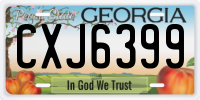 GA license plate CXJ6399