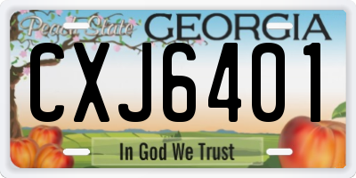 GA license plate CXJ6401