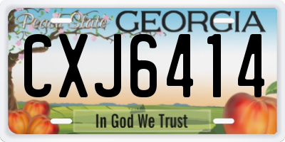 GA license plate CXJ6414