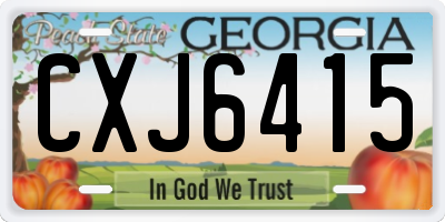 GA license plate CXJ6415