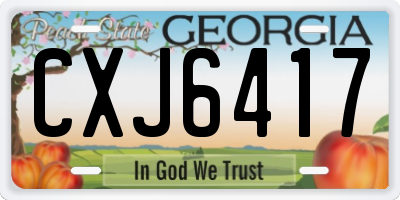 GA license plate CXJ6417