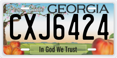 GA license plate CXJ6424