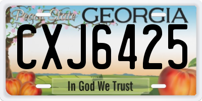 GA license plate CXJ6425