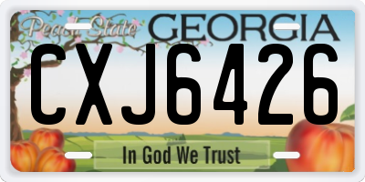 GA license plate CXJ6426
